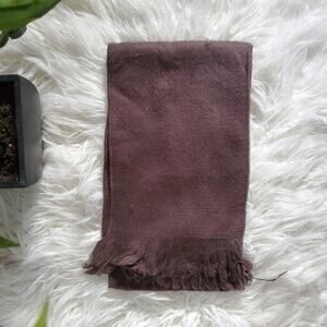 100% Alpaca Wool Light Brown Fringed Scarf NWOT One Size Fits Most